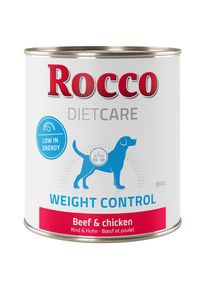 6x800g Rocco Diet Care Weight Control bœuf, poulet - Pâtée pour chien