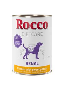 6x400g Rocco Diet Care Renal poulet, patate douce - Pâtée pour chien