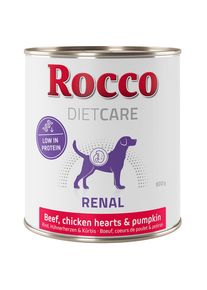 6x800g Rocco Diet Care Renal bœuf, cœurs de poulet, potiron - Pâtée pour chien