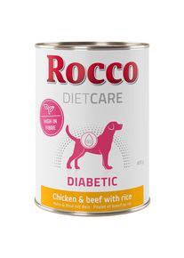 6x400g Rocco Diet Care Diabetic poulet, bœuf - Pâtée pour chien
