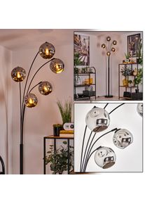 hofstein Lampadaire - Verre 15 cm Ripoll Chrome, 5 lumières