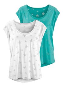 Beach Time, Damer, Shirts, Turkis / Hvid, Størrelse XS