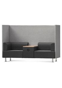 Rocada 2-Sitzer Besprechungsecke Soft Seating schwarz, grau grau Stoff