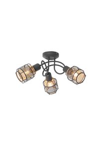 Qazqa Design plafondlamp zwart met goud 3-lichts - Noud