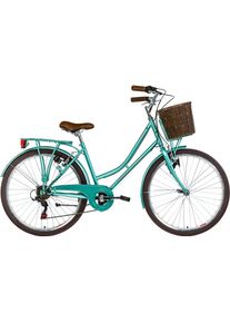 KS-Cycling Ks Cycling Cityrad »Stowage«, 6 Gang, Shimano, Tourney Schaltwerk, Kettenschaltung grün, Größe 44 cm - 26 Zoll (66,04 cm), 6-Gang Kettenschaltung