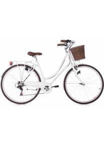 KS-Cycling Ks Cycling Cityrad »Stowage«, 6 Gang, Shimano, Tourney Schaltwerk, Kettenschaltung weiß, Größe 51 cm - 28 Zoll (71,12 cm), Stahlrahmen