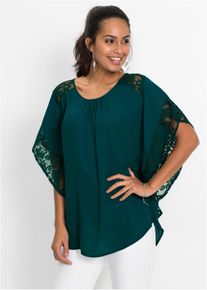 Blouse met kanten details - groen - maat 44 - bonprix