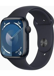 Apple Watch Series 9 Aluminium 45 mm (2023) | GPS | Mitternacht | Sportarmband Mitternacht M/L