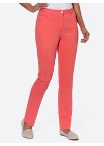 Dames Rechte jeans met persplooien in koraal ,maat 20, WITT, 98% Katoen, 2% Elastan