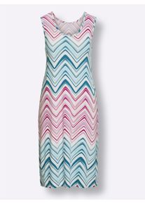 feel good Dames Zomerjurk in topaas/magenta bedrukt ,maat 36/38, Witt, 95% Viscose, 5% Elastan