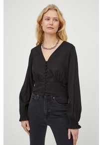 Levi's camasa femei, culoarea negru, regular