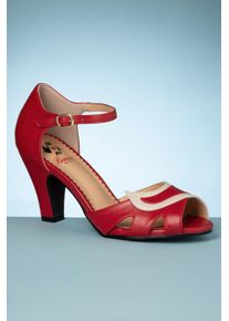 Banned Retro Mable Peeptoe Pumps in Rot