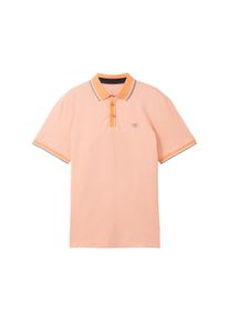 Tom Tailor Herren Basic Poloshirt, orange, Uni, Gr. M, baumwolle