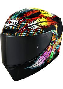 Suomy Track-1 Chieftain, kask integralny , kolor: Matowy Czarny/Liliowy/Czerwony/Ż&oacute;łty , rozmiar: L