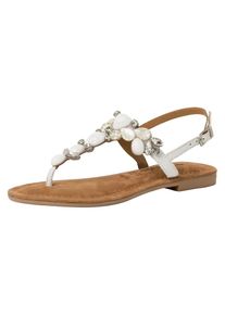 Tamaris Dames Teenslipper transparant / wit / parelwit 42