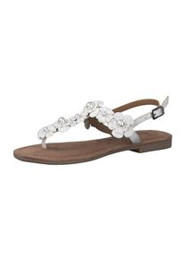 Tamaris Dames Teenslipper zilver / wit 36