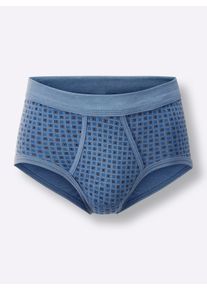 Heren Slip in lichtblauw geprint ,maat 5, Witt, 75% Katoen, 25% Polyester