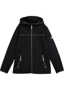 bonprix Kurtka chłopięca softshell z kapturem czarny 128/134