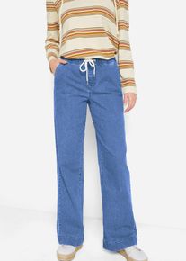 bonprix Dżinsy ze stretchem WIDE, mid waist niebieski 34