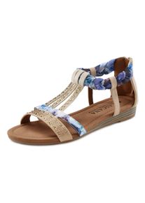 Lascana, Damer, Sandaler, Beige / Bl&aring;, St&oslash;rrelse 39