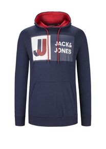Jack & Jones Nadměrn&aacute; velikost: Jack & Jones, Mikina s kapuc&iacute; s barevnou &scaron;ňůrkou N&aacute;mořnick&aacute; Modr&aacute;