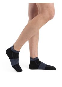Icebreaker Micro-socquettes à languette mérinos grammage ultra-léger Run+ - Femme - Black/graphite - Taille L