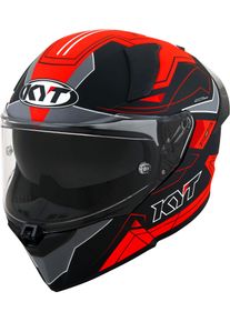 KYT R2R LED, integraalhelm , kleur: Mat Zwart/Rood/Grijs , maat: M
