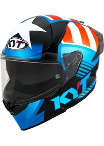KYT R2R Straight, integraalhelm , kleur: Zwart/Blauw/Wit/Rood , maat: S