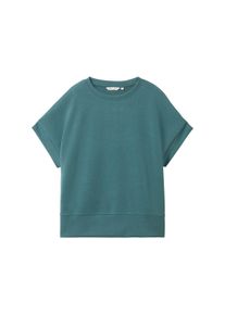 Tom Tailor Damen Loose Fit T-Shirt, grün, Uni, Gr. XXL, polyester