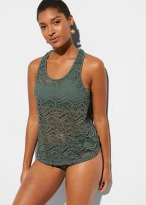bonprix Tankini z koronki (komplet 2-cz.), zielony, 40