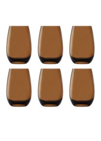 ich-zapfe Verres à eau, Verres à boire, Verres à jus - Colorés, Elements, Lot de 6, Marron, 335ml