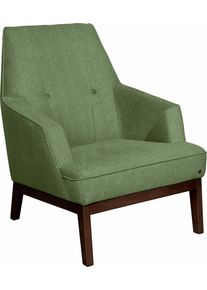Tom Tailor HOME Sessel »COZY«, im Retrolook, mit Kedernaht und Knöpfung, Füße nussbaumfarben