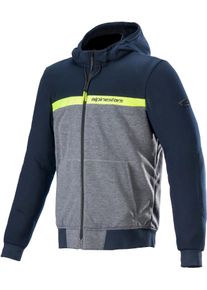 Alpinestars Chrome Street, textile jacket , color: Dark Blue/Grey/Neon-Yellow , size: 3XL