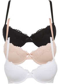Voorgevormde beugel bh met gerecycled polyamide (set van 3) - zwart - maat 95D - bonprix