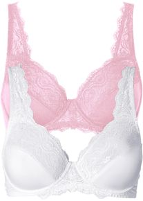 Beugel bh met sierlijk kant (set van 2) - roze - maat 95E - bonprix