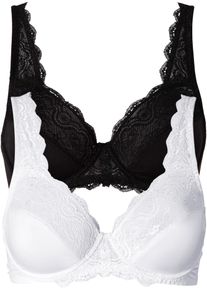 Beugel bh met sierlijk kant (set van 2) - zwart - maat 95D - bonprix