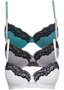 Voorgevormde beugel bh met gerecycled polyamide (set van 3) - wit - maat 90A - bonprix