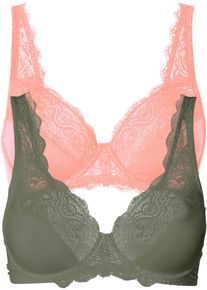 Beugel bh met sierlijk kant (set van 2) - roze - maat 95D - bonprix
