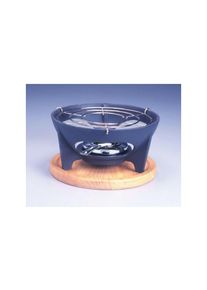 Chasseur - Réchaud à fondue d : 23 cm - fonte, socle bois