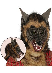 Véritable masque de loup avec des cheveux
