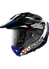 Nolan X-552 Ultra Carbon Dinamo N-Com, casco enduro , colore: Nero/Bianco/Blu , dimensione: L