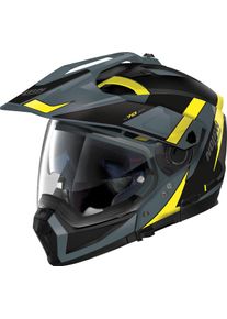 Nolan N70-2 X Skyfall N-Com, modulaire helm , kleur: Mat Zwart/Grijs/Geel , maat: L