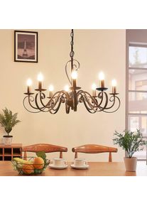 LUCANDE Caleb country style chandelier, 8-bulb