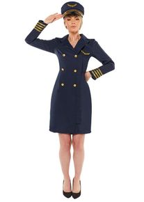 Amscan Kapten Jane Navy damdräkt