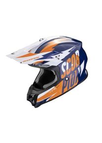 Scorpion VX-16 EVO Air Slanter Crosshelm (Blau/Orange)