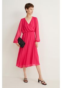 C&Amp;A Chiffon-Kleid-plissiert, Pink, Taille: 40