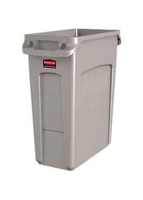Rubbermaid Abfallbehälter Slim Jim®, Kunststoff, Fassungsvermögen 60 Liter, beige