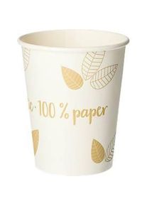 Trinkbecher Papstar Pure Zero, Einweg, 0,2 l, Ø 80 x H 92 mm, zu 100 % biologisch abbaubar & aus FSC®-zertifizierter Pappe, cremefarben, 50 Stück