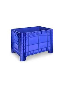 Transport-und Stapelbehälter Noah, ohne Deckel, Boden & Wände geschlossen, Volumen 535 l, Traglast bis 300 kg, 4 Füße, L 800 x B 1200 x H 800 mm, lebensmittelechtes Polyethylen, blau