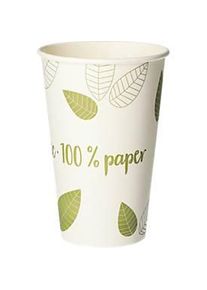 Trinkbecher Papstar Pure Zero, Einweg, 0,3 l, Ø 80 x H 117 mm, zu 100 % biologisch abbaubar & aus FSC®-zertifizierter Pappe, cremefarben, 50 Stück